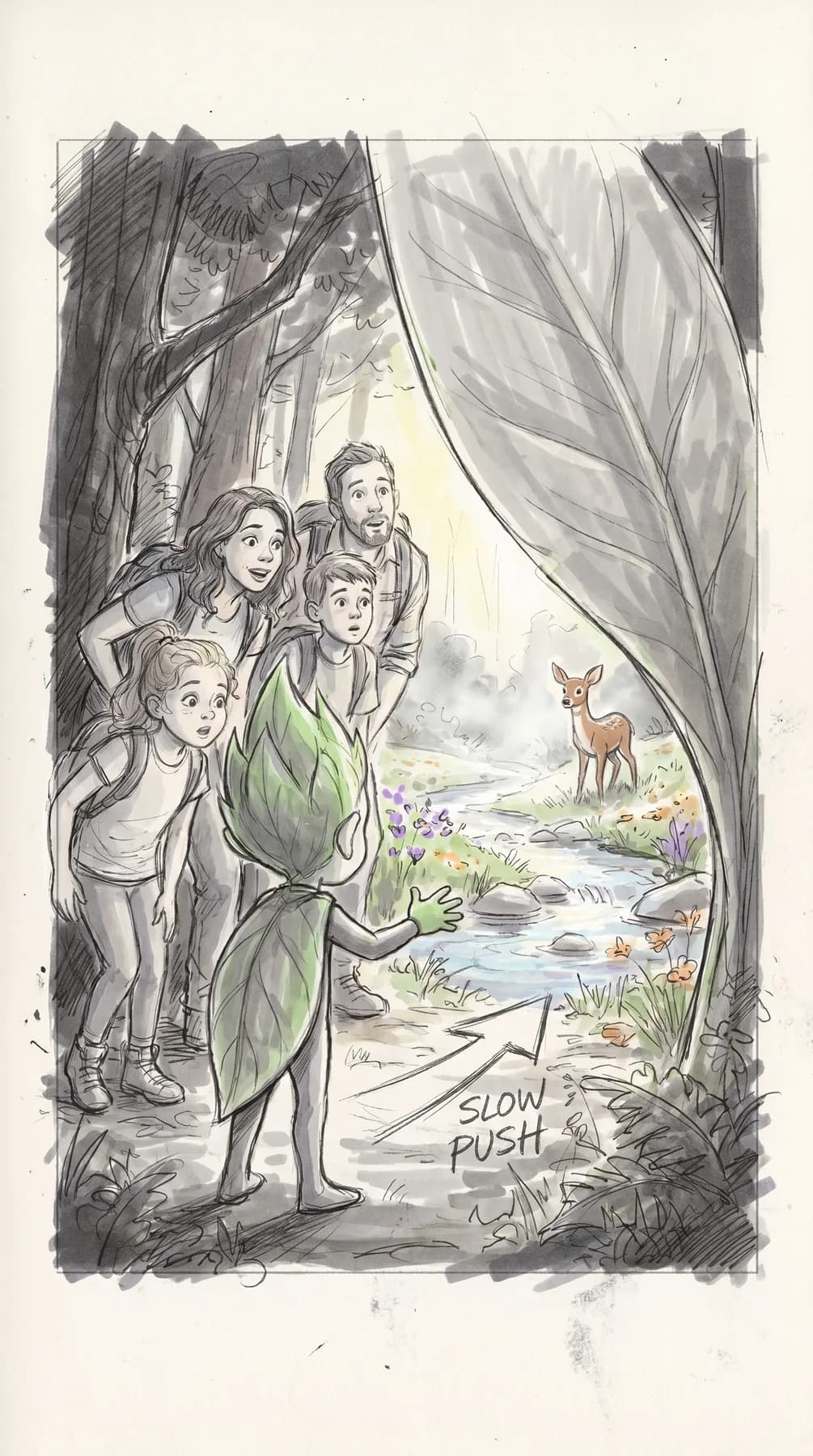 Shot 4 'The hidden wonder' — storyboard sketch